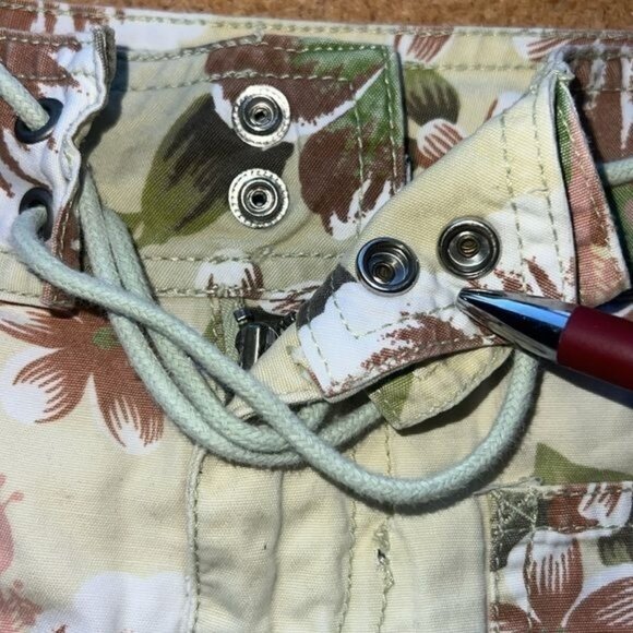 Old Navy Womens Floral Skort Size 0 Tropical Hawaiian Pattern Beige Cotton Summe - Picture 5 of 9